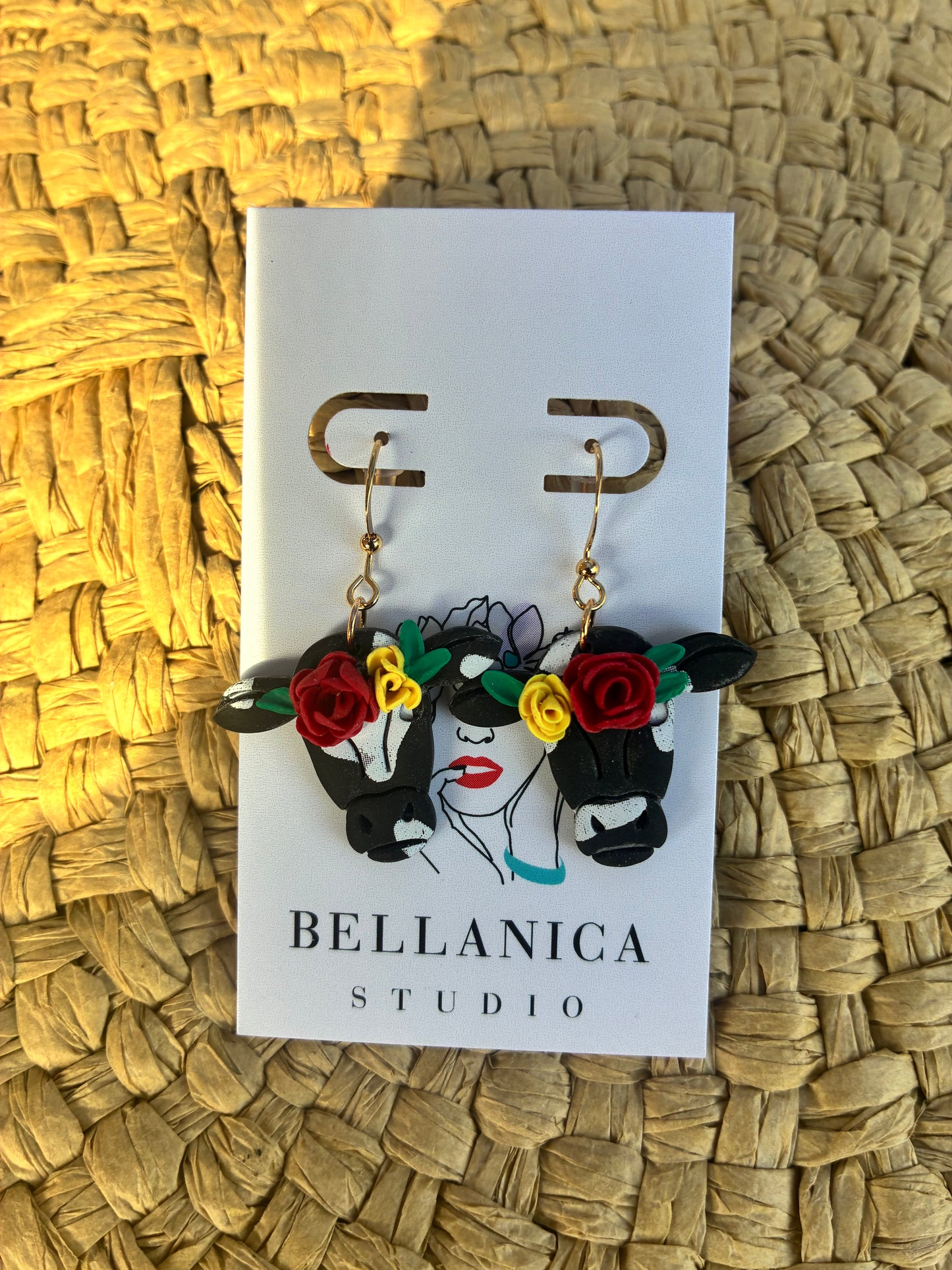 Black & White Cow Floral