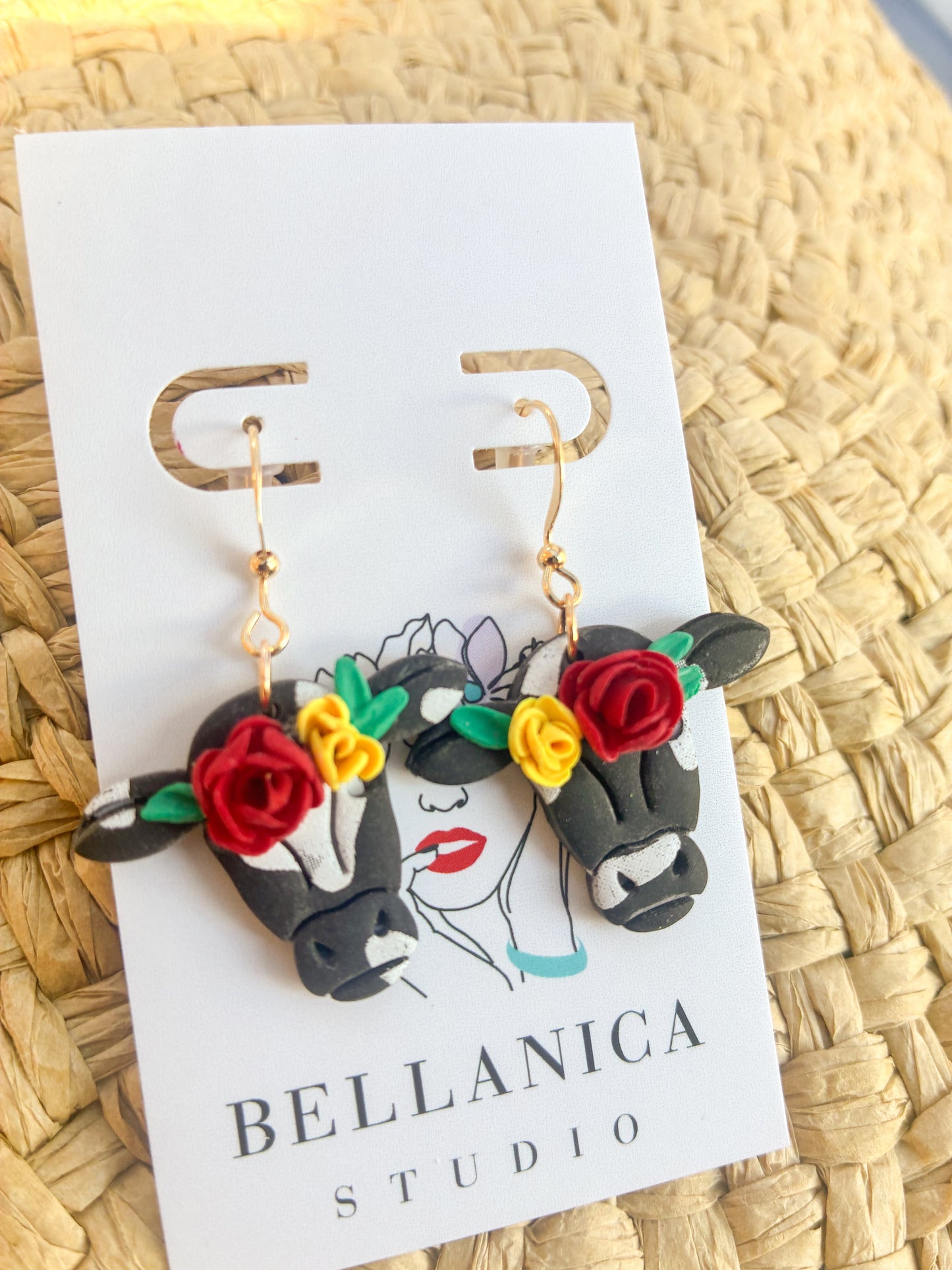 Black & White Cow Floral